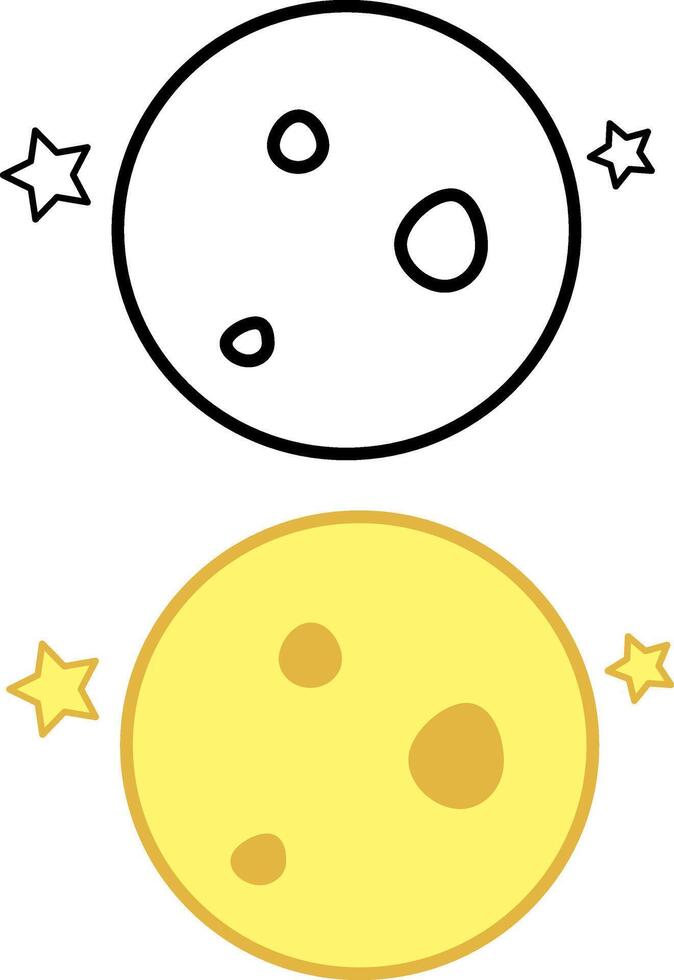 Full moon and stars icons. Weather Icon. Space Illustration vector