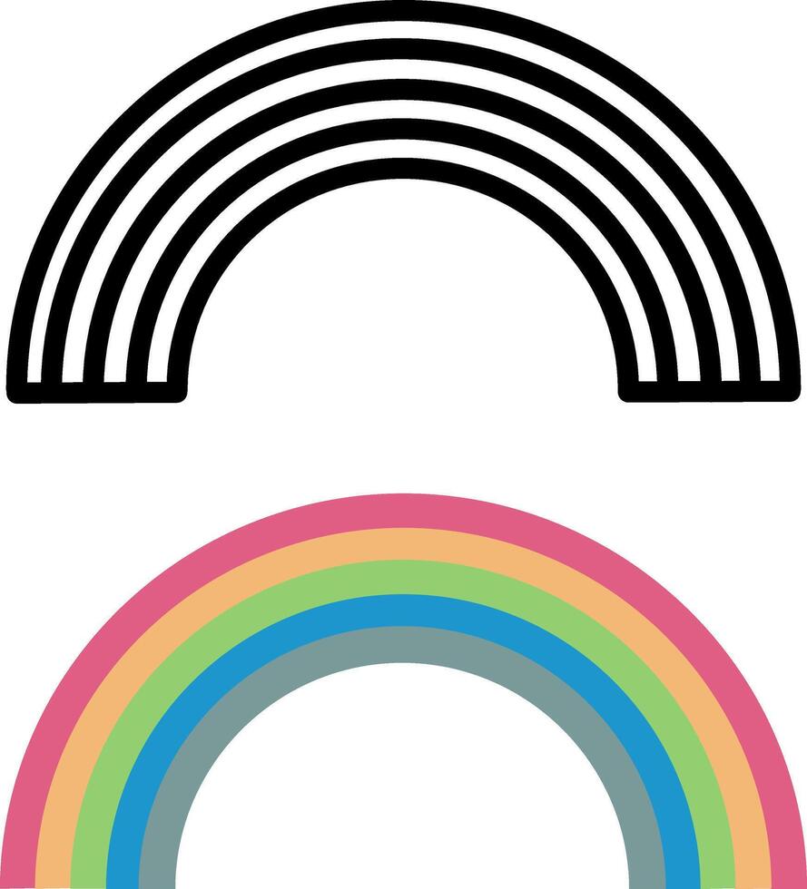 Rainbow Icons. Multicolored Rainbow. Weather Icon vector