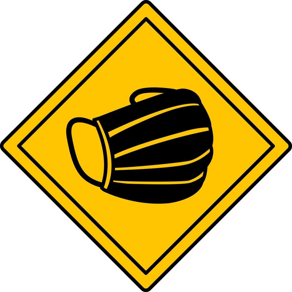 Yellow Sign Face Mask Required. Warning Sign. Masks Required While Indoors. Medical Concept vector
