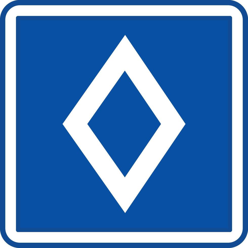 Blue Sign Carpooling. Warning Road Sign. White Diamond on Blue Background vector