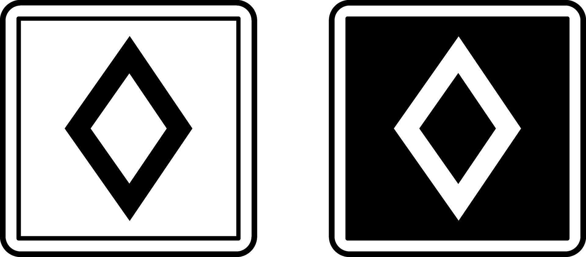 Signs Carpooling. Black and White Icons. Warning Road Sign. White Diamond on Blue Background vector