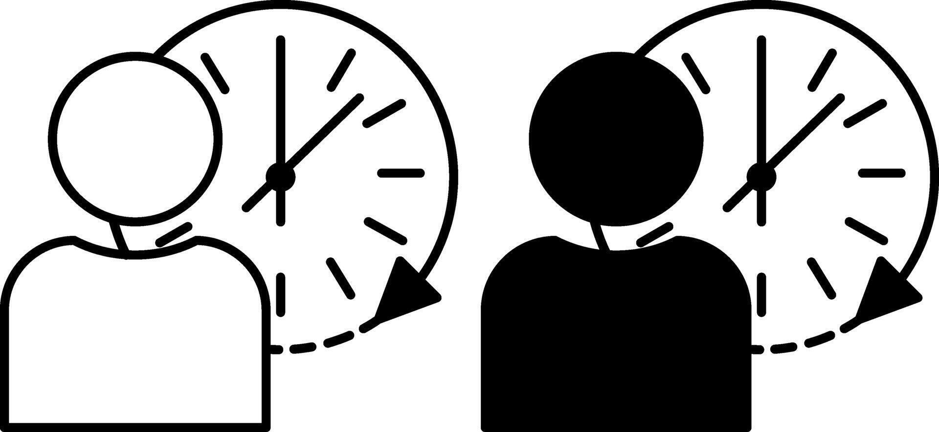 Habits icons. Black and White Icons. A Person Performing an Action at the Same Time. Lifestyle Concept vector