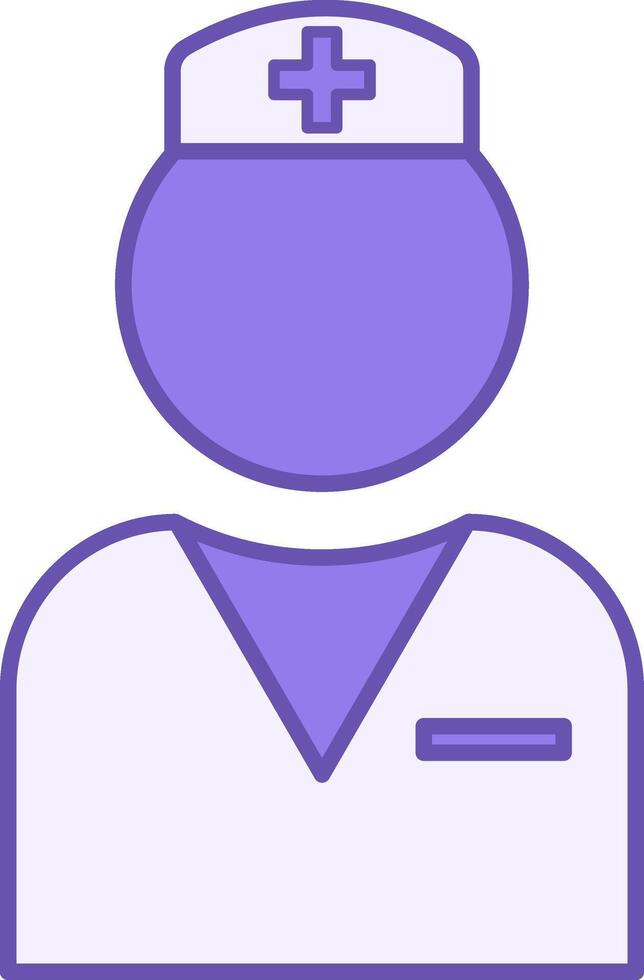 Nurse Color Icon. Medical Worker in Hospital Clothes. Physician Assistant for Patient Care. Health and Medicine Concept vector