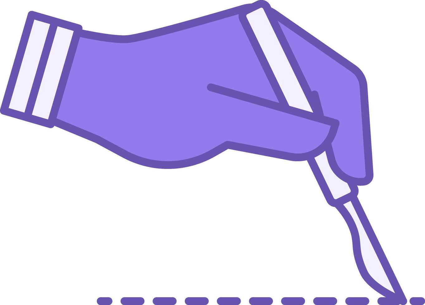 Surgery Color Icon. Hand With Scalpel Making An Incision. Surgeon's Hand, Operation. Health And Medicine Concept vector