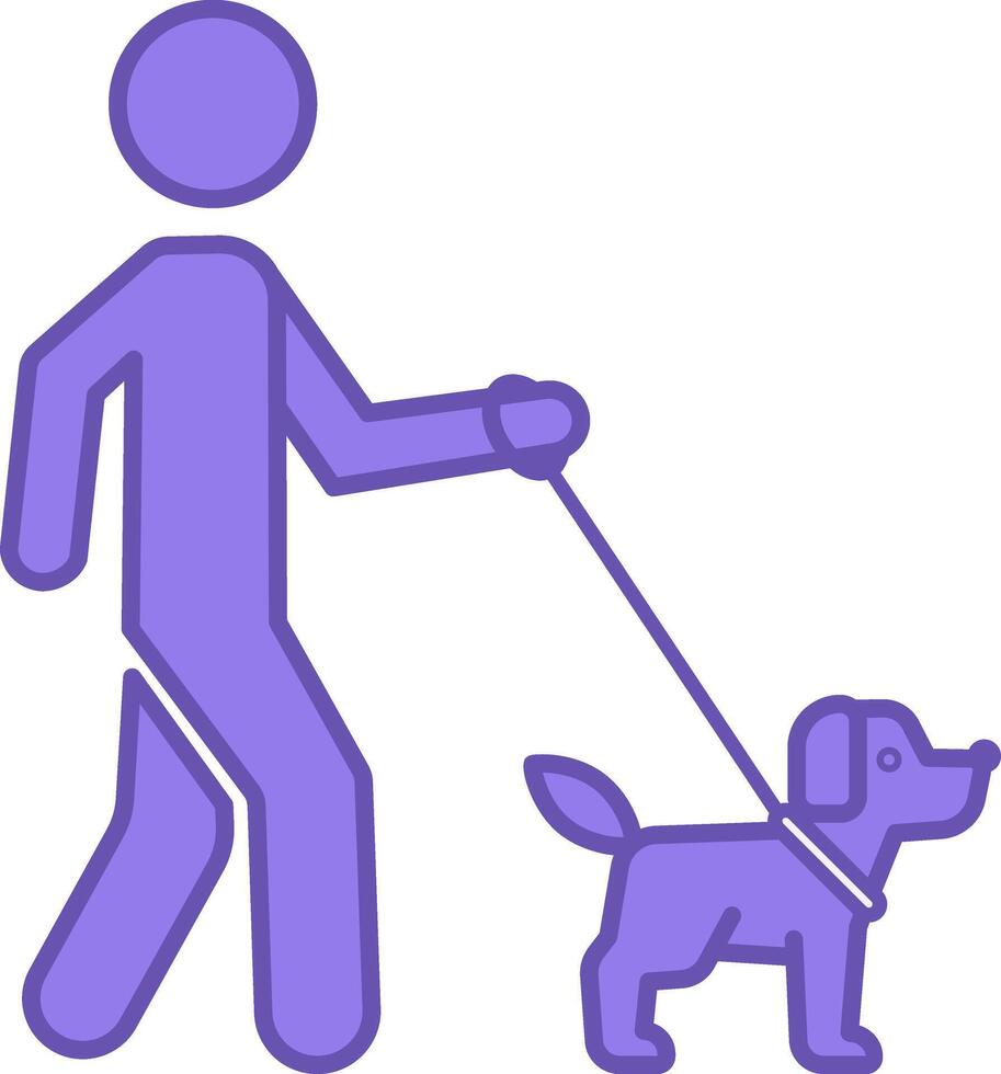 Colored Leisure Icon. A Man Walks a Dog on a Leash. Household duties. Lifestyle Concept vector