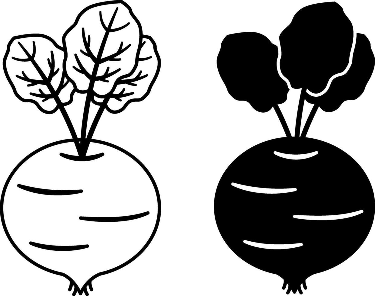 Beetroot icons. Black and White Icons of Natural and Organic Products. Vegetarian food. Vegetables Concept vector