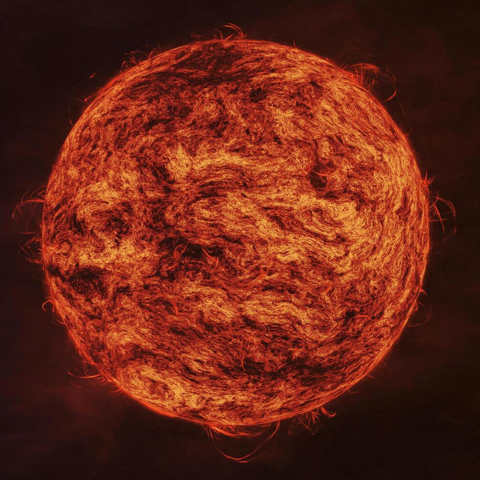 Solar flare, corona, Cosmic, Sun Red Giant Star in Space with Flames and Heat. Sun Background in Space 3d render Cosmic Cloud photo