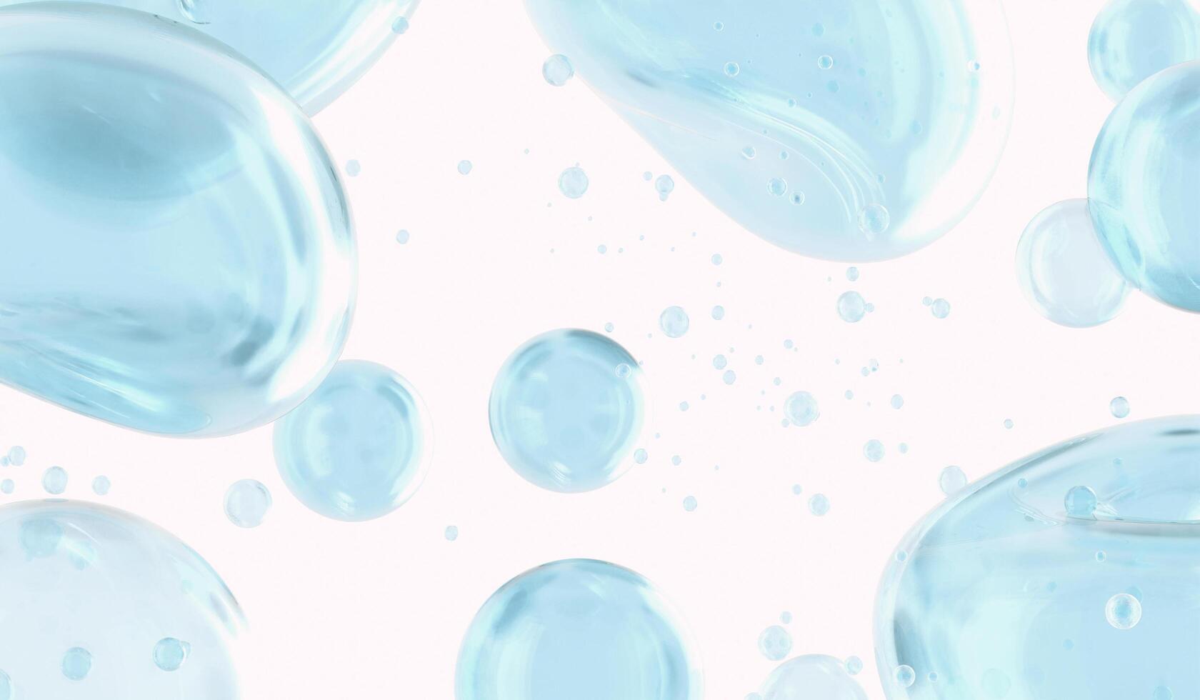 Water drop floating in the air liquid mass shapeless 3d illustration liquid photo