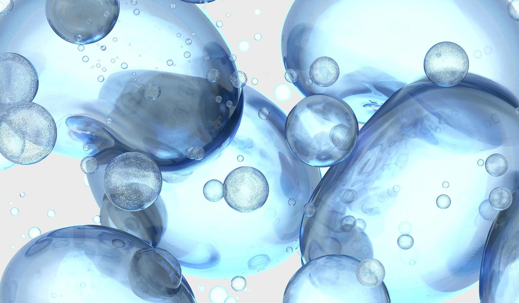 Water drop floating in the air liquid mass shapeless 3d illustration liquid photo
