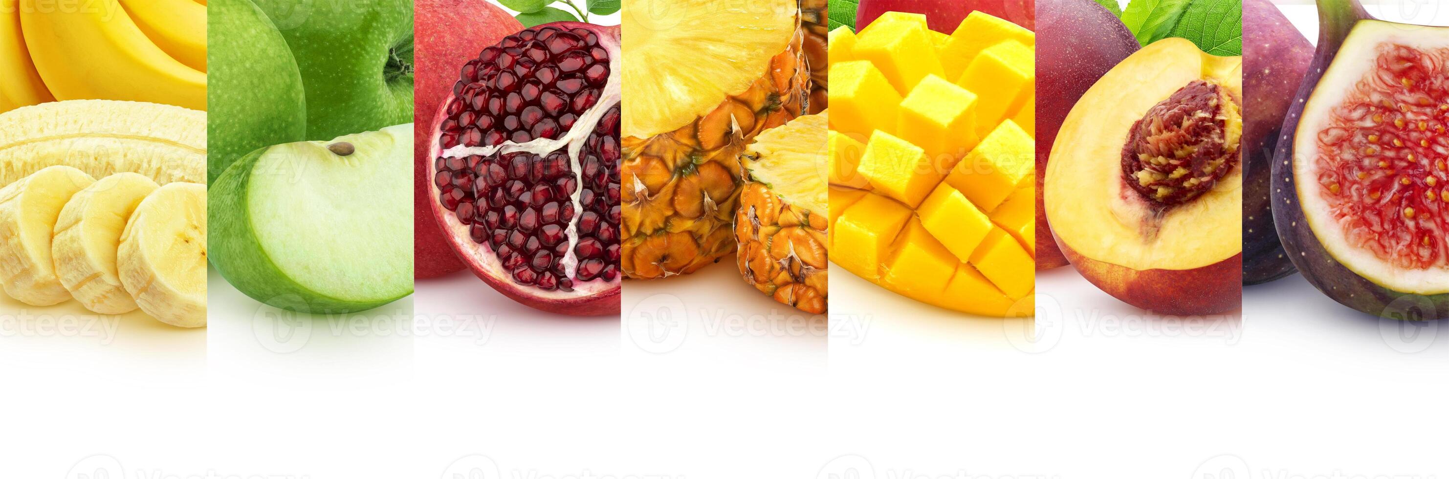 Fruits texture, isolated on white background with copy space photo