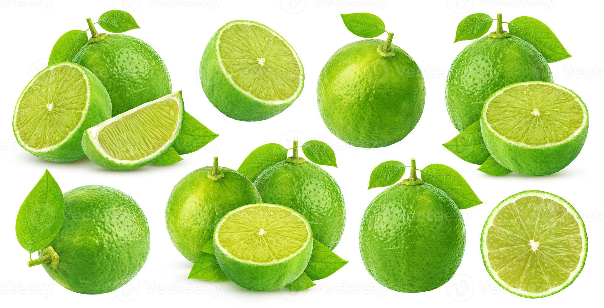 Fresh lime isolated on white background with clipping path photo