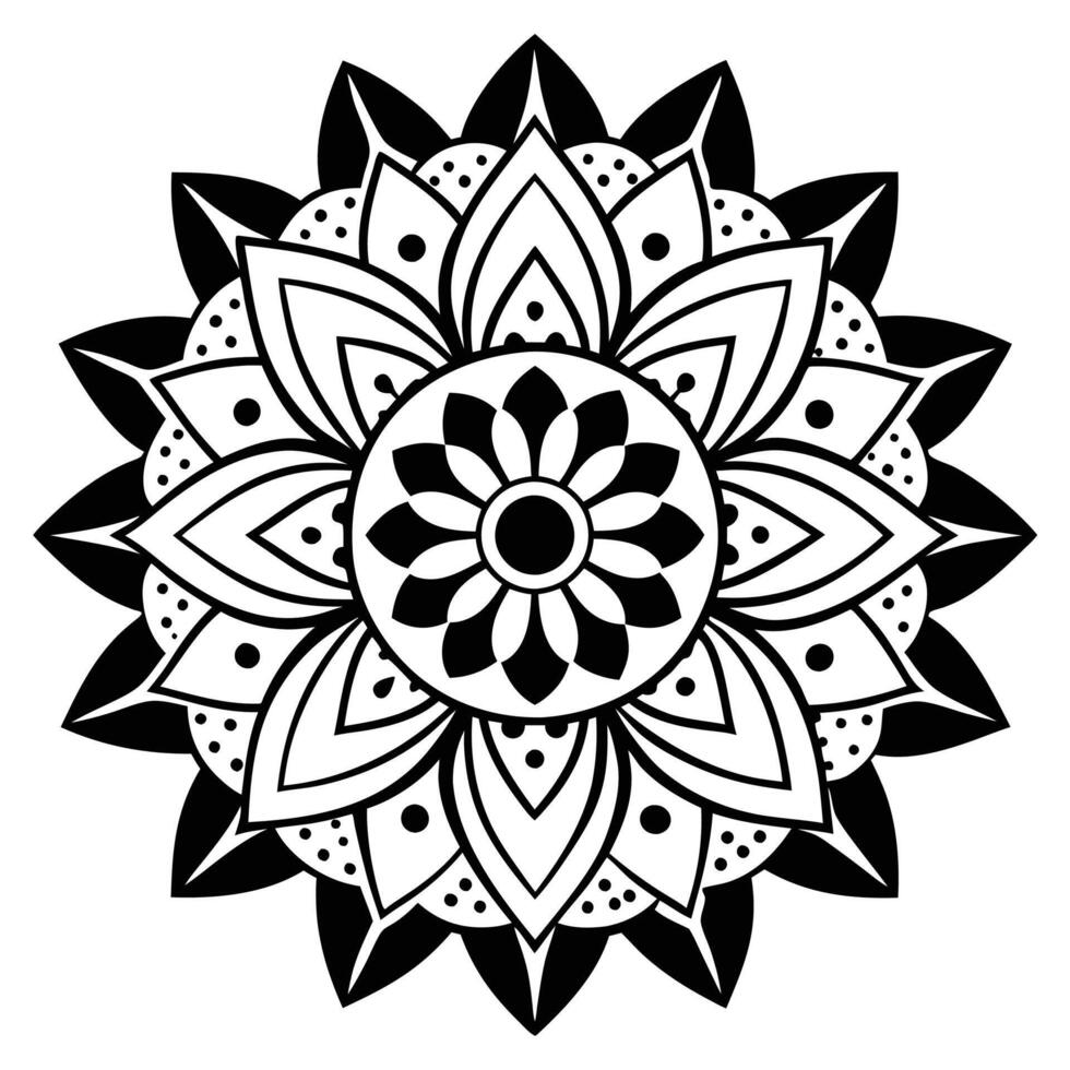 Stylish Black and White Mandala for Mindfulness vector