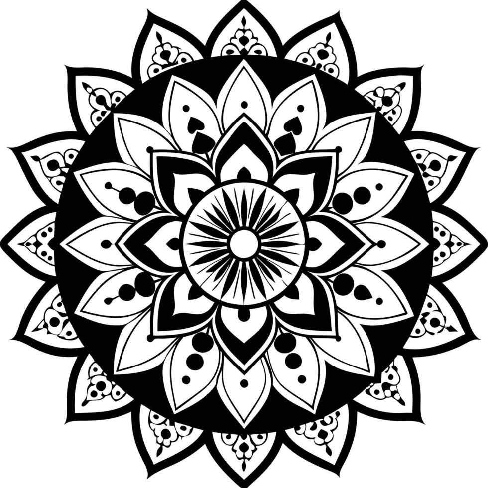 Intricate Black and White Mandala Patterns vector