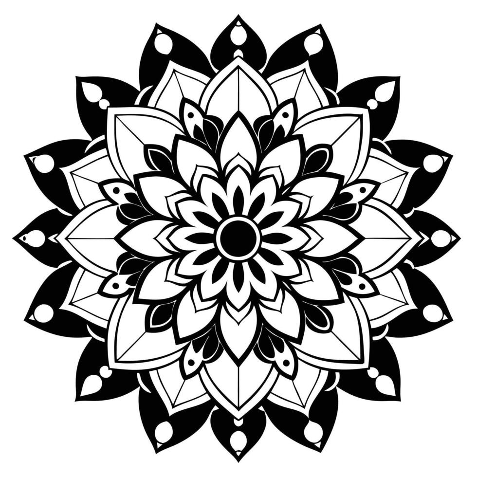 Timeless Black and White Mandala Art vector