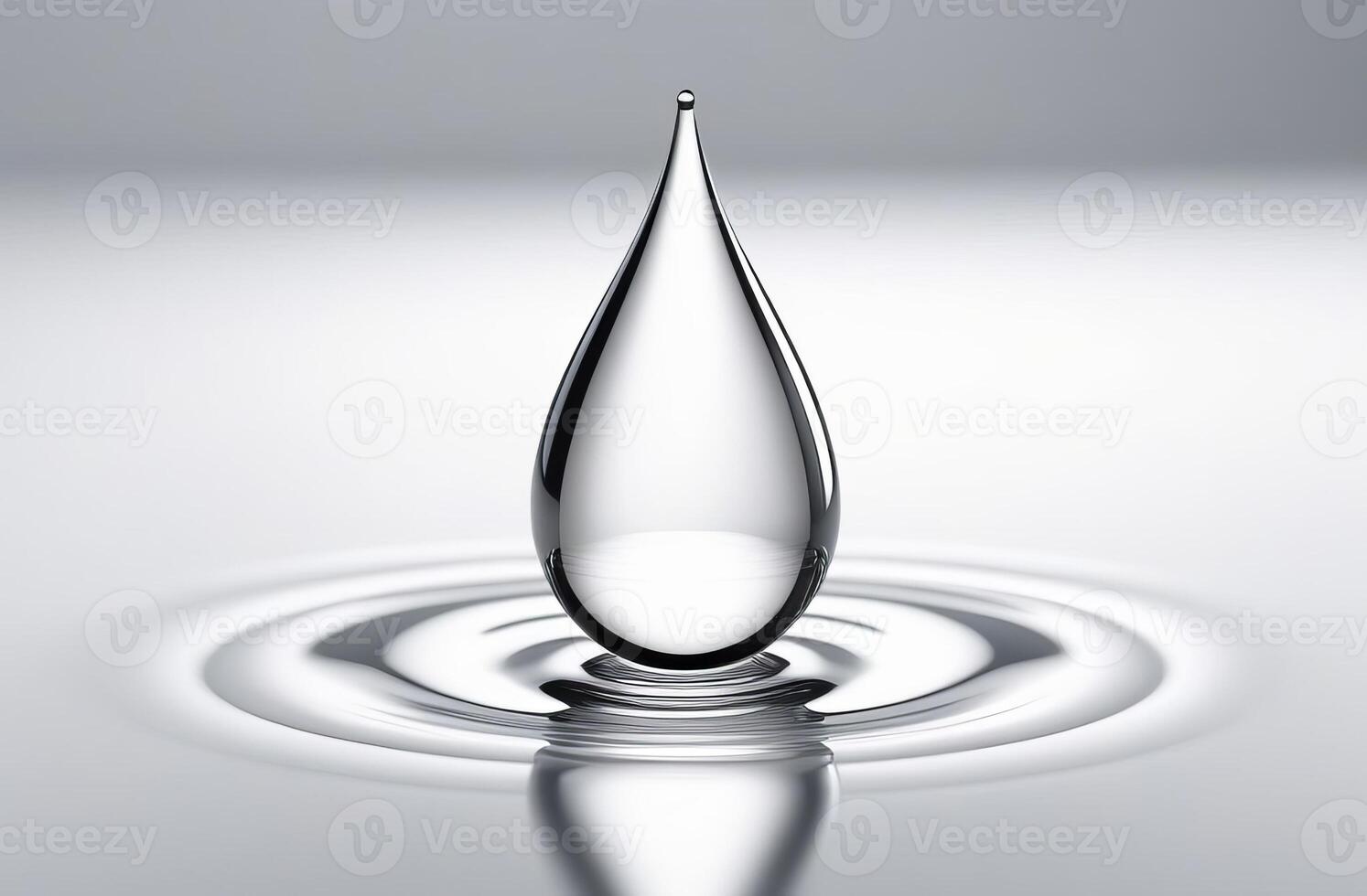 Mockup of water drop on white background for text name of vitamin or mineral photo