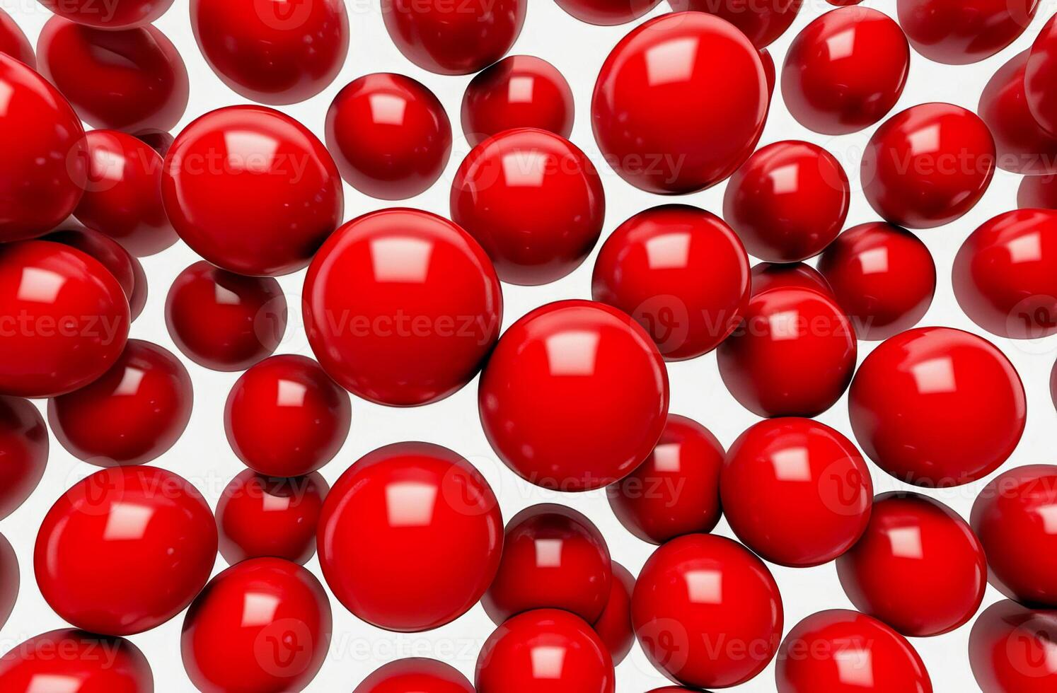 Red balls on white background photo