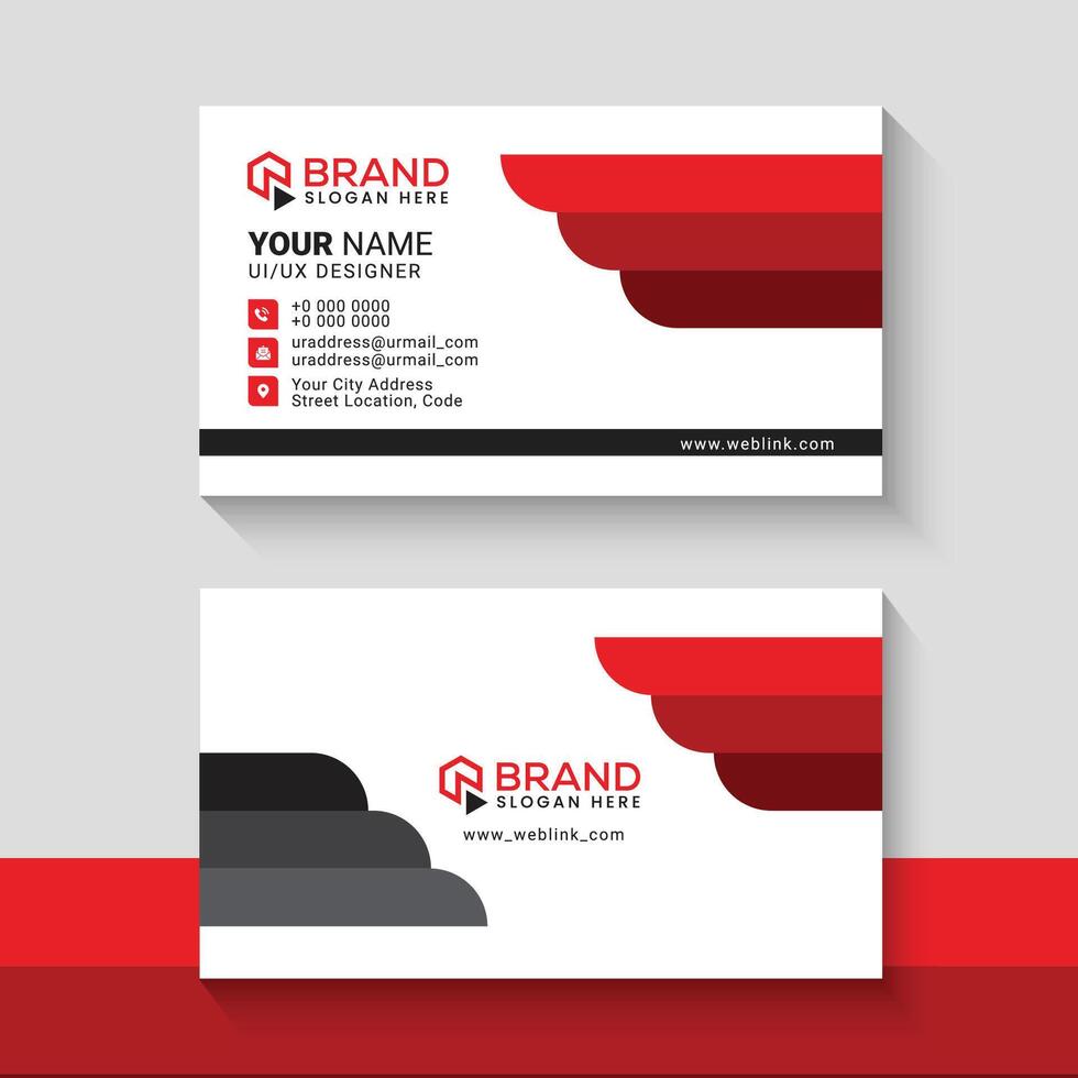 Red and Gray Color Sleek Professional Business card vector