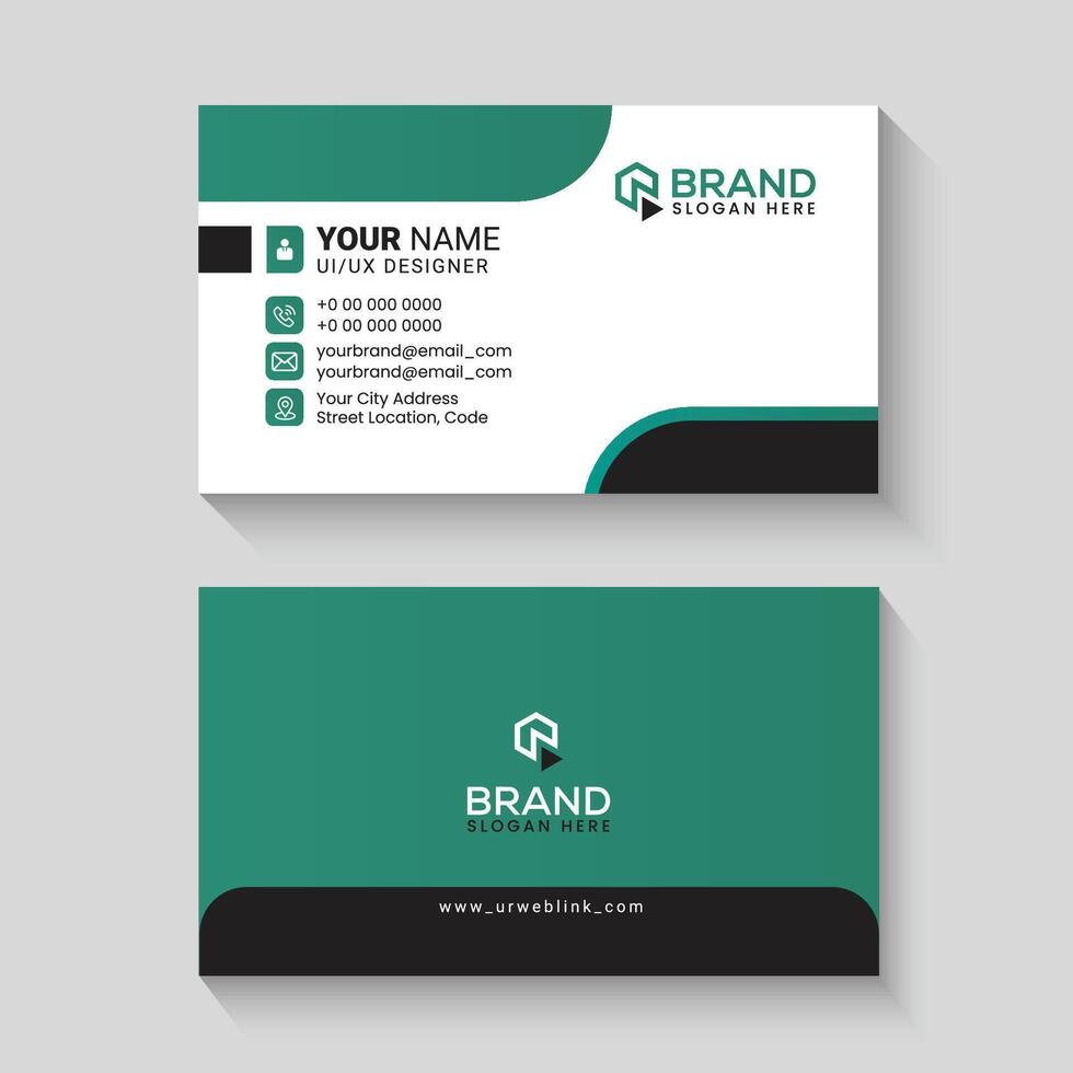 Sleek Green and black Professional Business Card Template vector