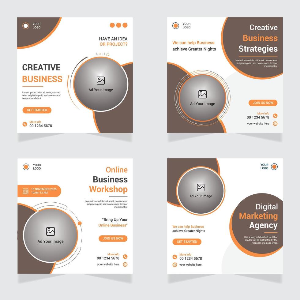 Creative social media post template and bundle design. vector