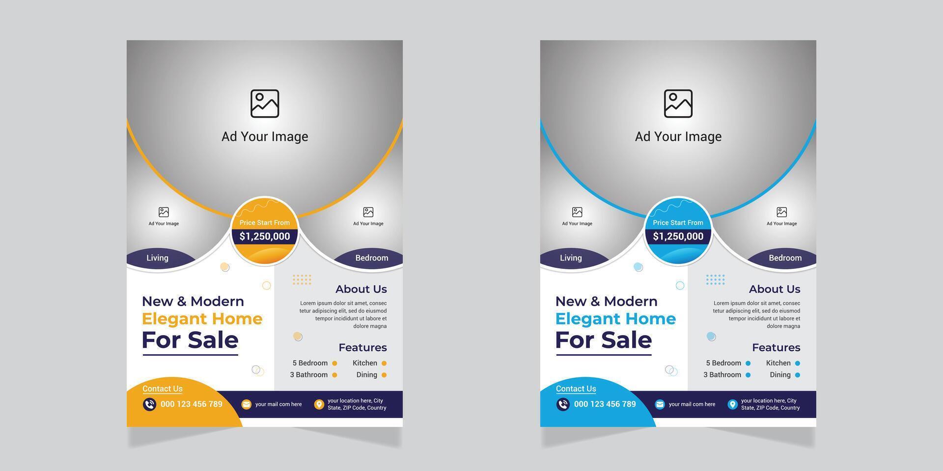 Real Estate Flyer Design bundle, property sale flyer design vector