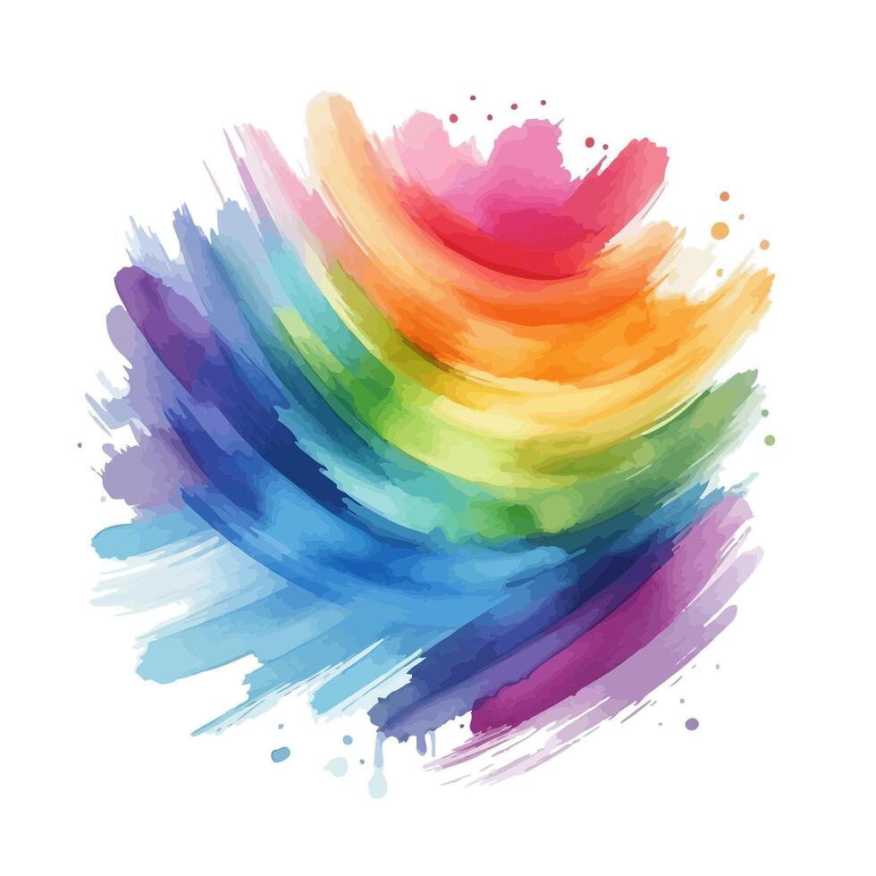 Colorful watercolor hand drawn paper texture torn splatter banner. Wet brush painted spots and strokes. vector