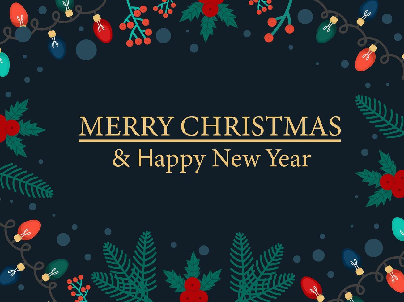 Minimalistic modern banner or card for Christmas and New Year. Trendy design vector
