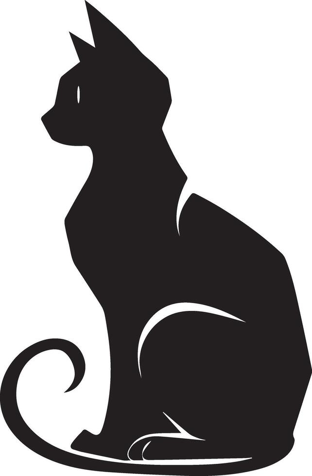 Minimalistic Black Cat Silhouette Icon Perfect for Halloween Projects vector