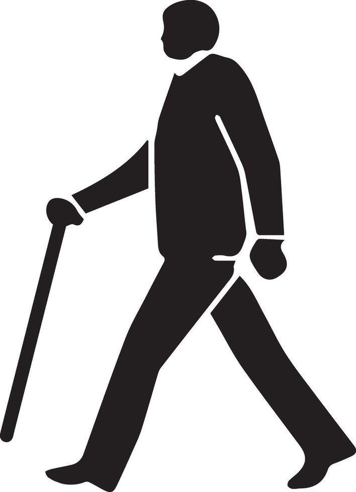 Walking Person with Cane Icon for World White Cane Day in a Design Raising Awareness of Blindness vector