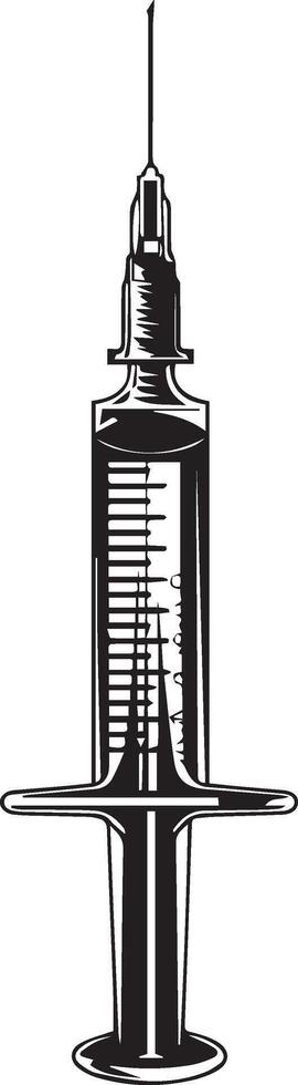 Simple Black Syringe Silhouette Icon for World Anaesthesia Day vector