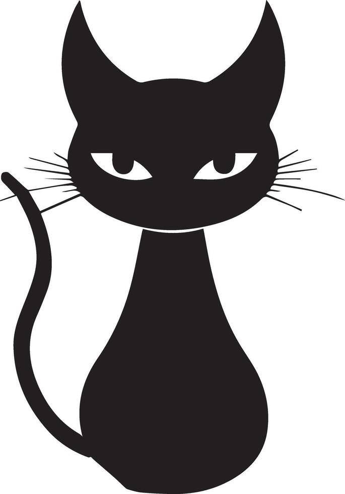 Evil Black Cat Silhouette for Halloween Illustrations and Designs vector