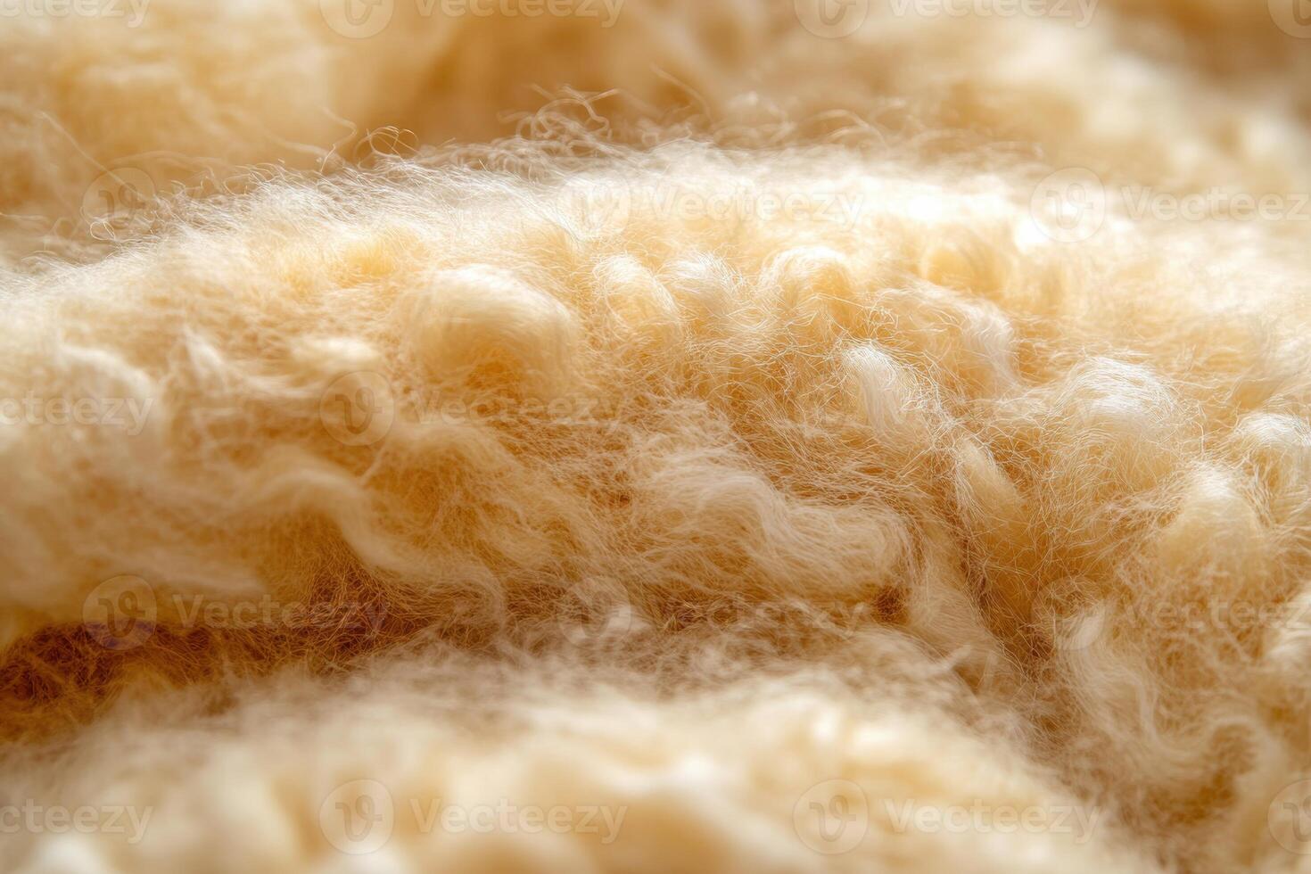 Close-up view of soft, textured wool showcasing its natural fibers and warmth photo