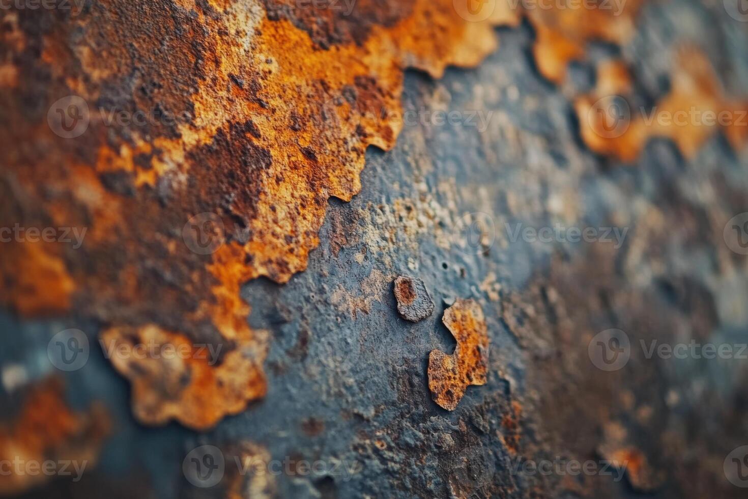 Detailed close-up of rusty metal surface showcasing textures and colors in natural light photo