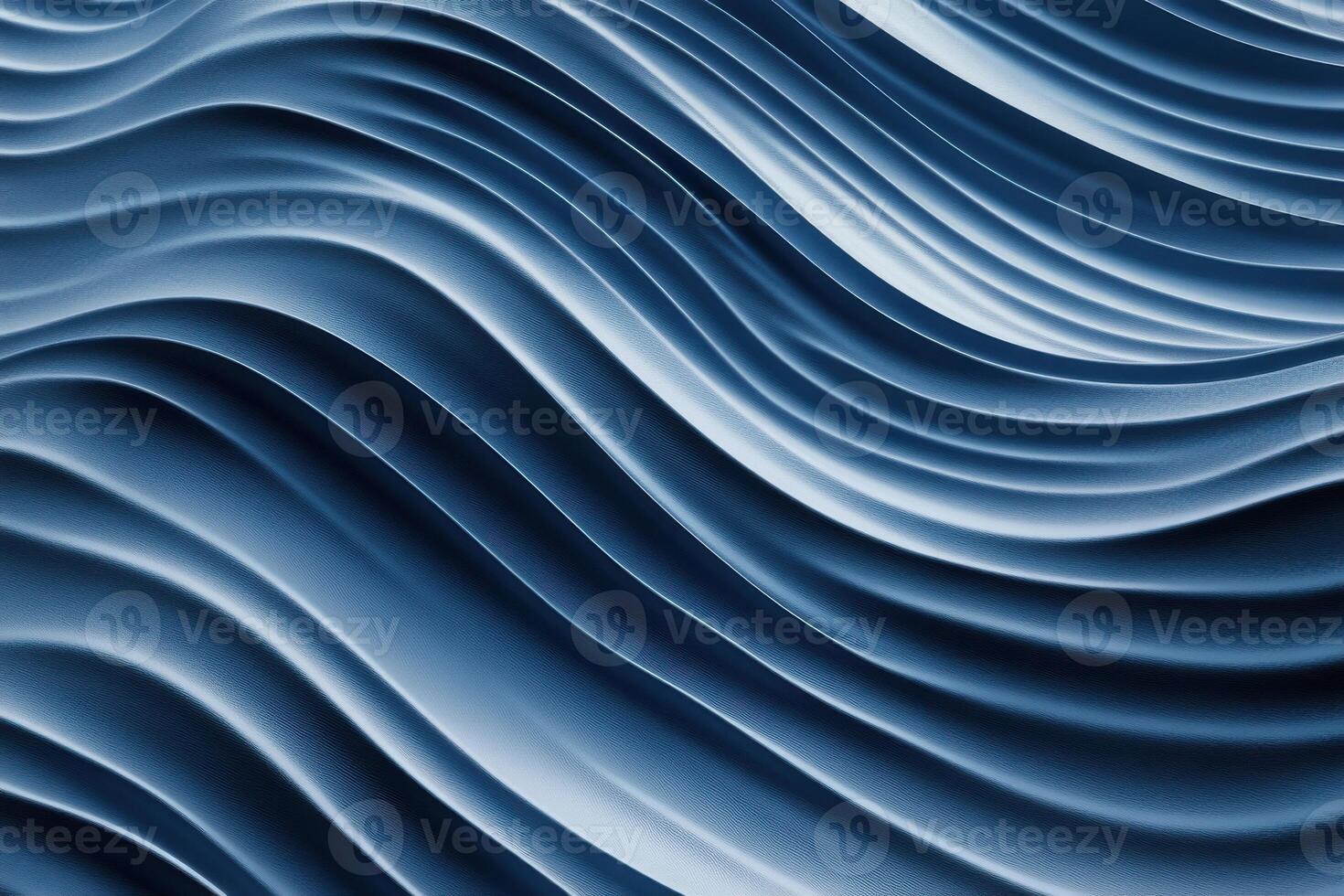 Abstract blue wave patterns showcasing smooth, flowing lines in a designed texture for artistic backgrounds or wall decor photo