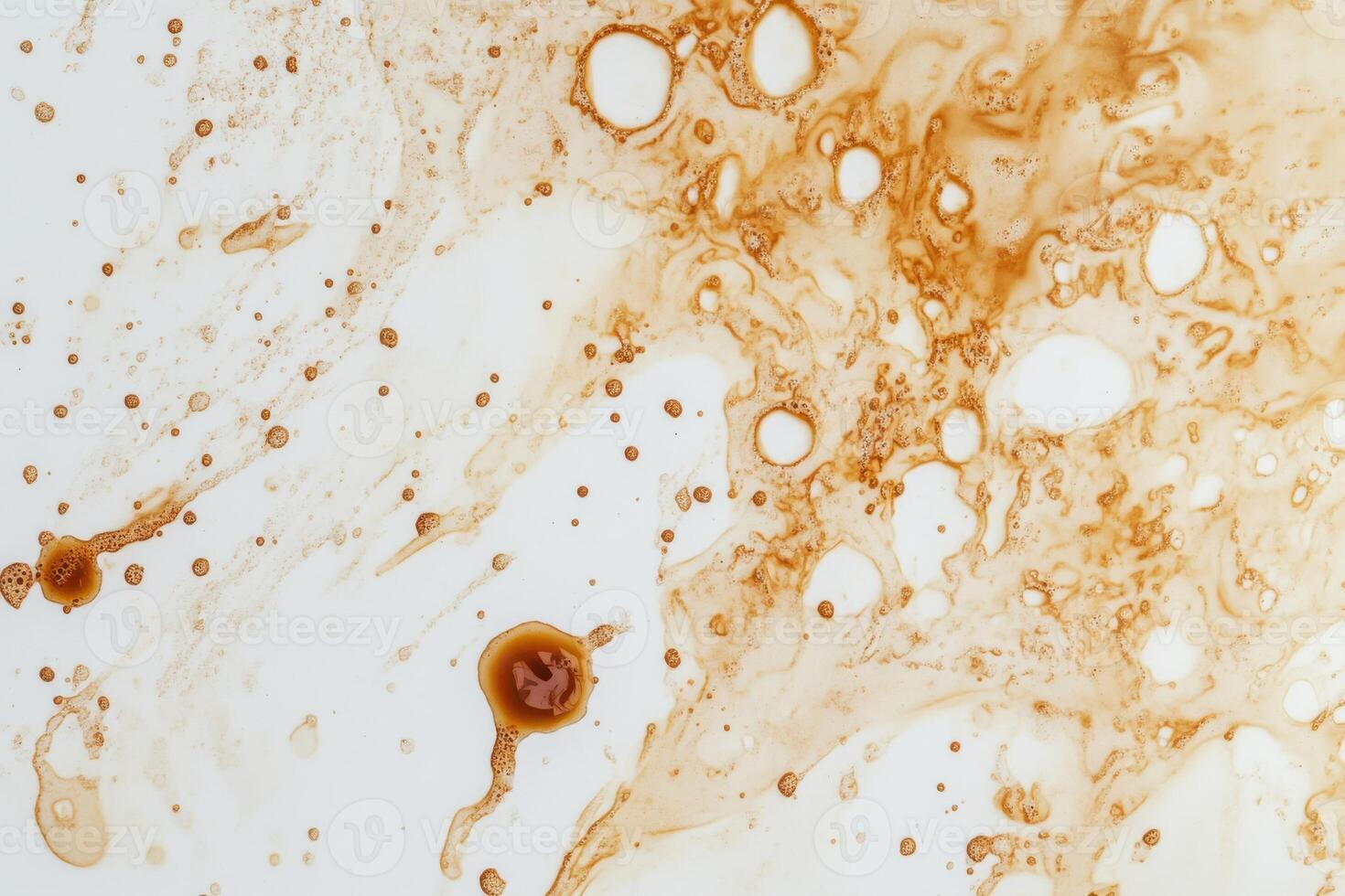 Abstract orange and brown fluid patterns on a white surface created with artistic techniques photo