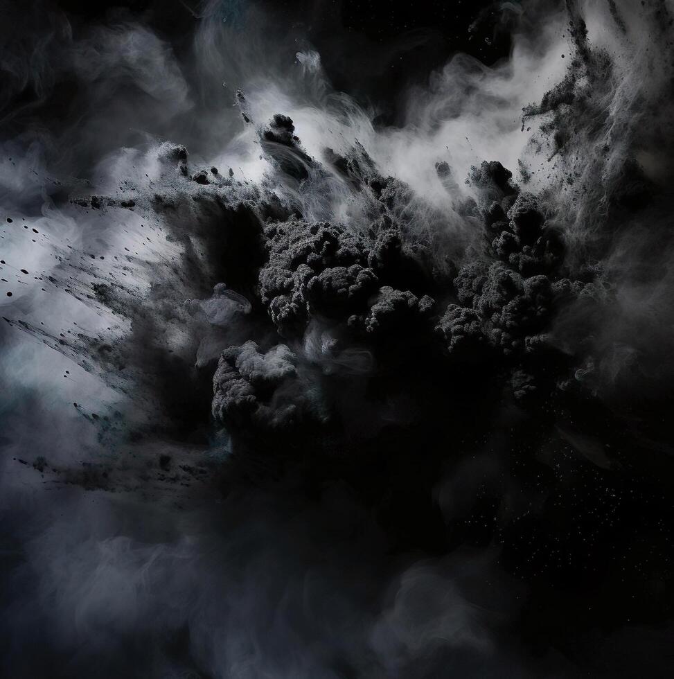 A black cloud of smoke is seen in the air photo