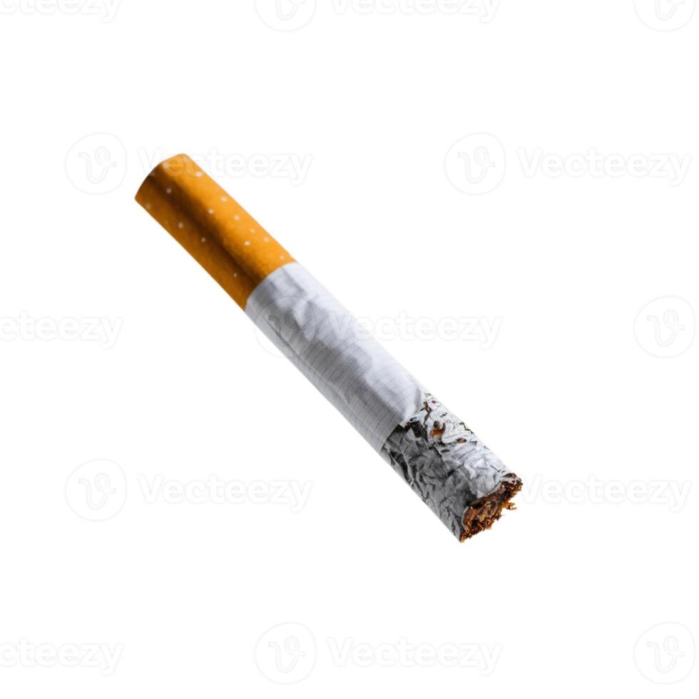 A lone cigarette drifting on an empty white surface photo