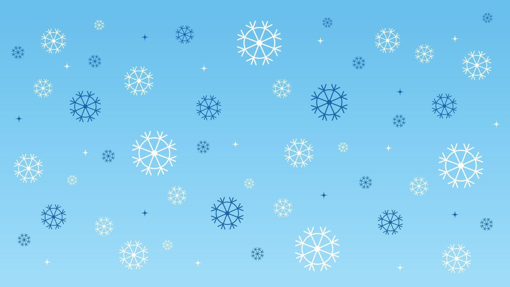 Blue Winter Background with Blue and White Chrystal Snow vector