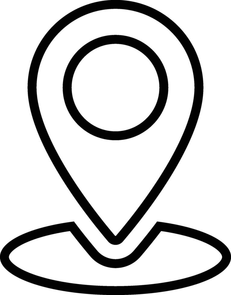 Maps with Circle Black Outline Icon Isolated on White Background vector