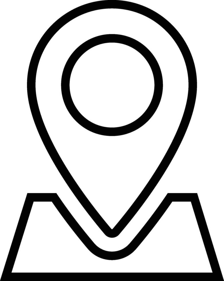Maps with Trapezoid Black Outline Icon Isolated on White Background vector