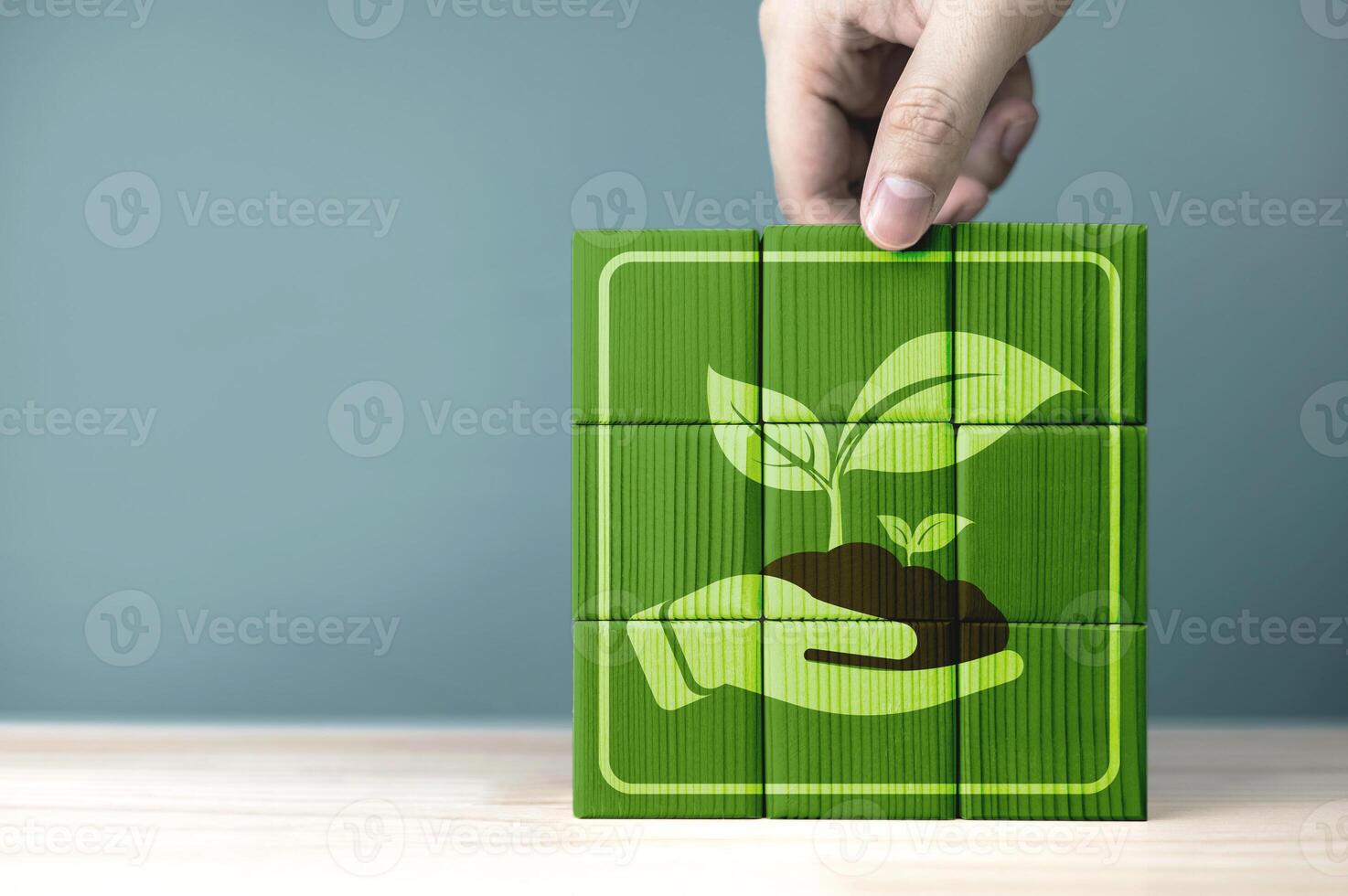 Net zero ideas, carbon reduction campaign, zero greenhouse gas emissions, ESG concepts of environmental protection, sustainable development, green energy recycling. photo