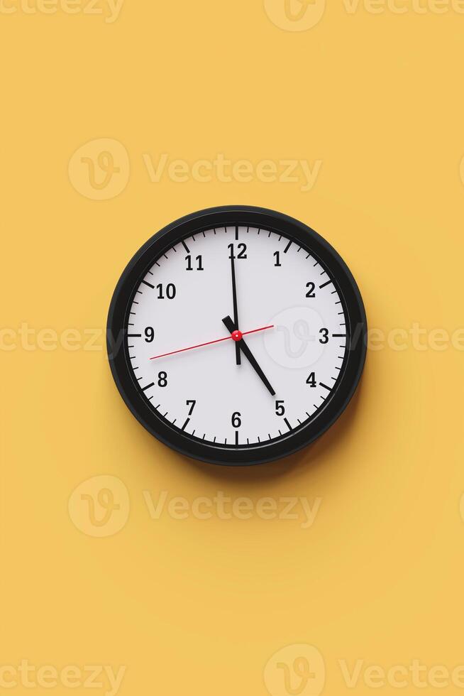Circle clock with hour and minute hands on the background. Concept of management time, working hours and alarm clock notification. 3D illustration, vertical photo