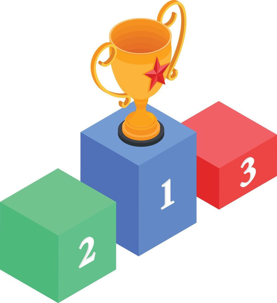 Golden Trophy on a Podium vector