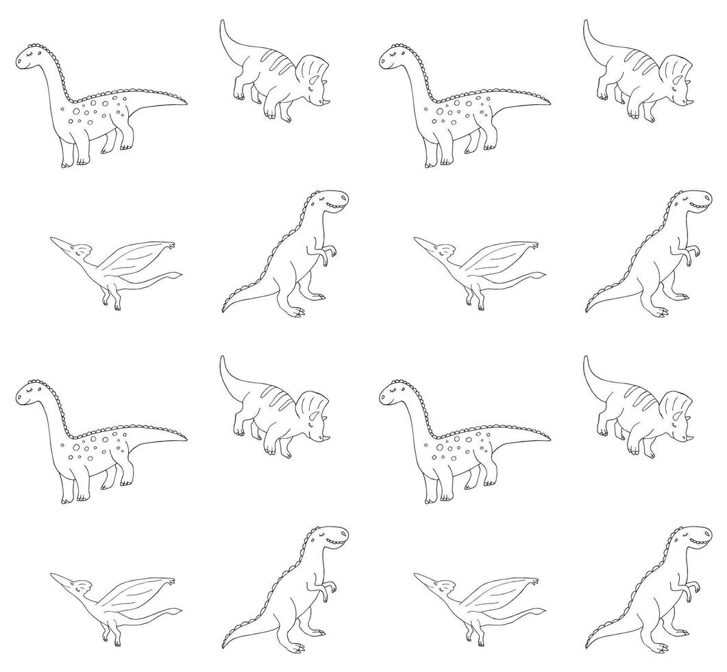 Seamless pattern of dinosaur vector