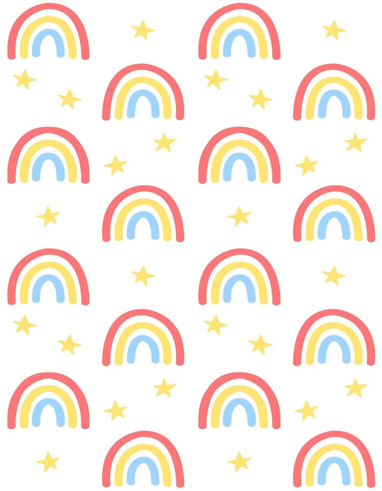 Seamless pattern of hand drawn rainbow vector