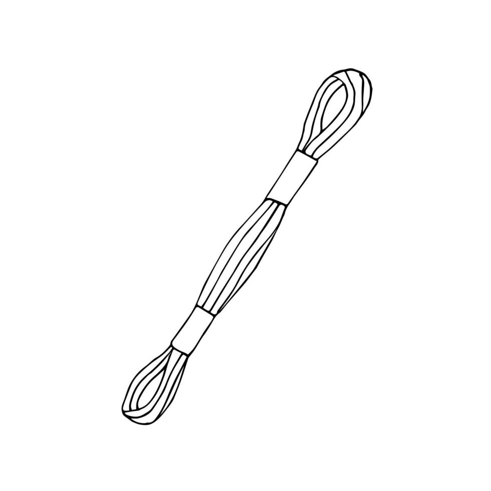 Hand drawn doodle embroidery floss threads vector