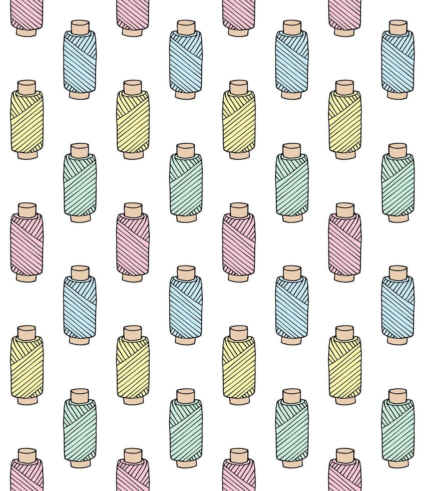 Seamless pattern of sketch threads vector