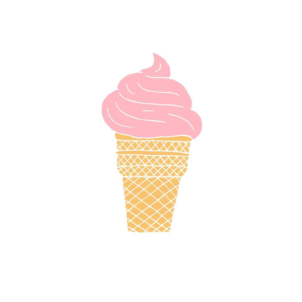 Hand drawn doodle sketch ice cream vector