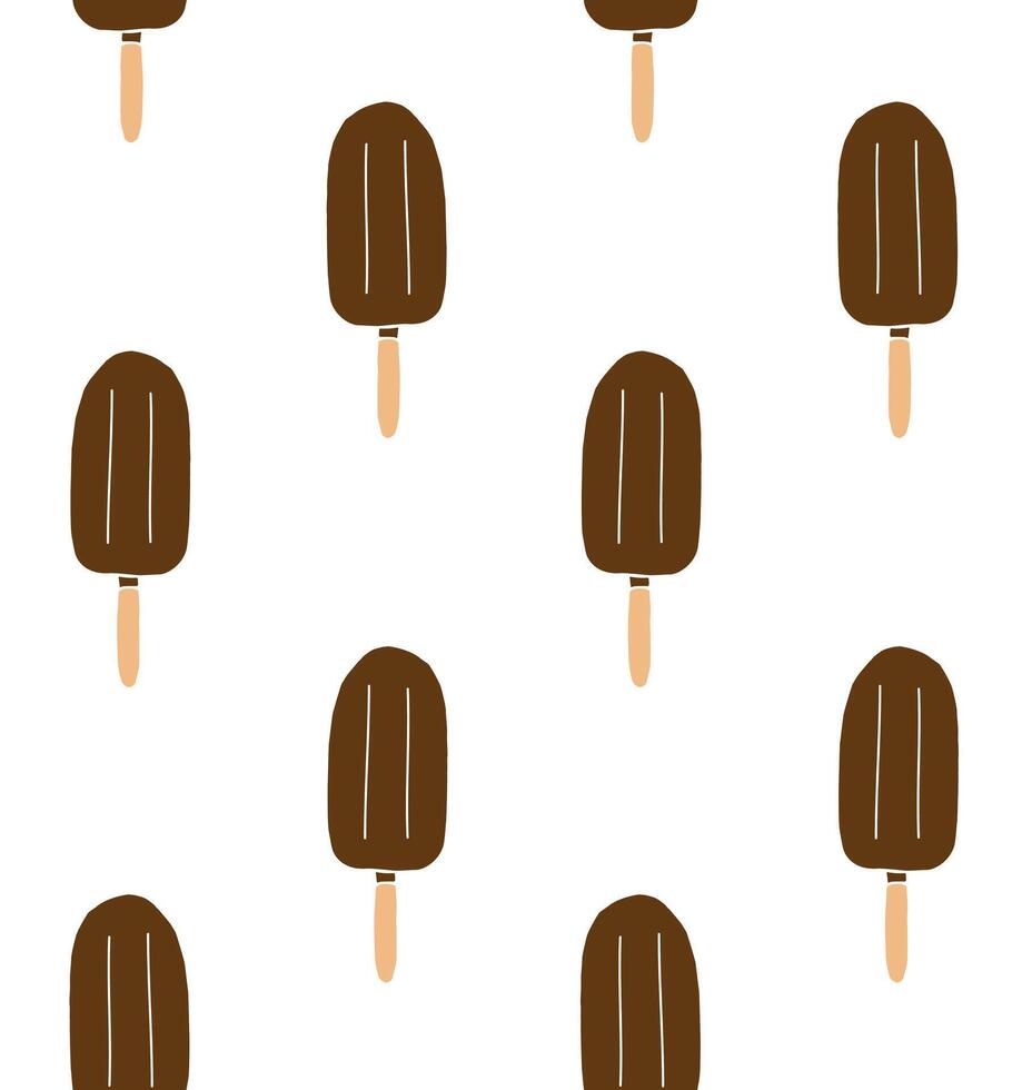 Seamless pattern of sketch eskimo ice cream vector