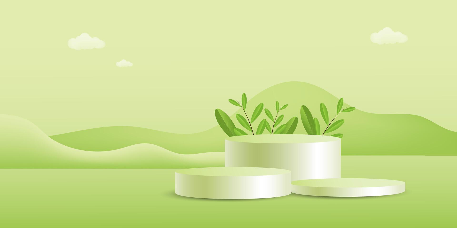 product display with nature background vector