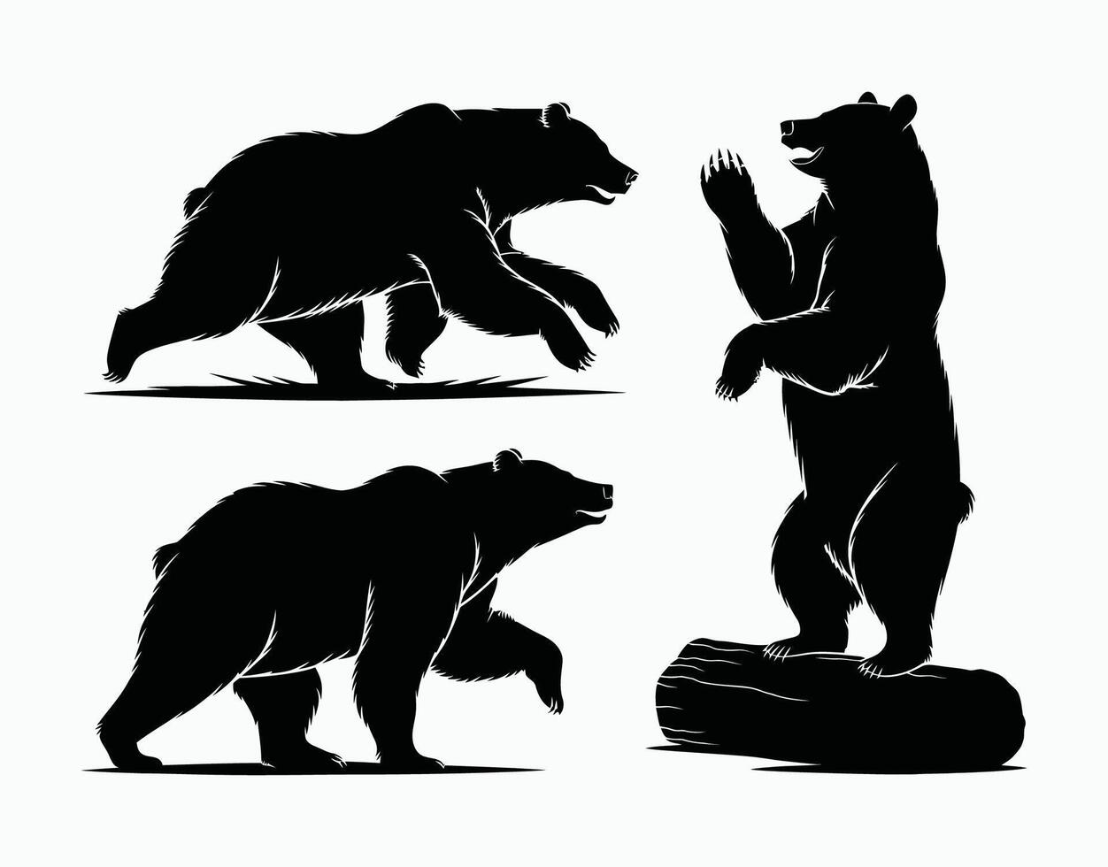 Vibrant Black Bear Illustrations Essence of Strength in EPS Template vector